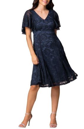 Kiyonna Camille Lace Cocktail Dress in Twilight Blue at Nordstrom, Size X-Large