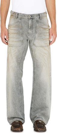 Diesel Relaxed Jeans Regular Waist D-Zeta, Grey, Zip fly