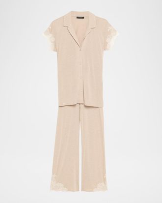 Natori Luxe Shangri-La Short-Sleeve Pajama Set