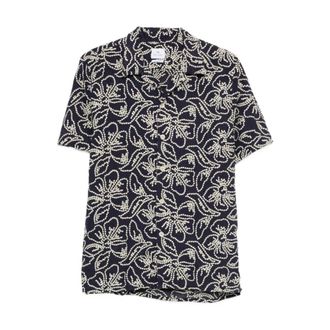 Paul Smith Short Sleeve Shirts, male, Blue, XL, Casual Fit Shirt