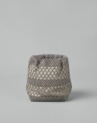 Brunello Cucinelli Beige Mesh Pouch Bag