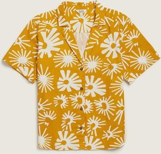 Bridge & Burn Mila Cropped Shirt in Solar Bloom at Nordstrom, Size Xx-Large