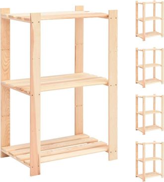 vidaXL Vidaxl - Estanter&iacute;a 3 Niveles 5 Unidades Madera Pino Maciza 150 Kg