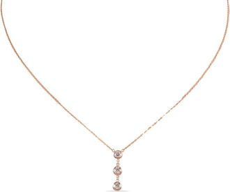 Luxury Bazaar Collana con pendente in oro rosa 14 carati con diamanti
