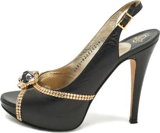 Gina Sandali in pelle - Nero