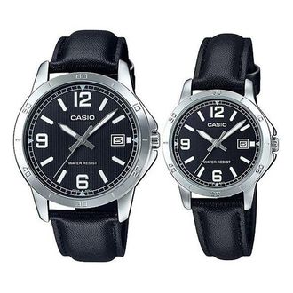 Casio Quartz Couple Waterproof Black Analog MTP-V004L-1B