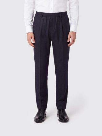 Eleventy Pantaloni straight in lana e cashmere con vita elasticizzata