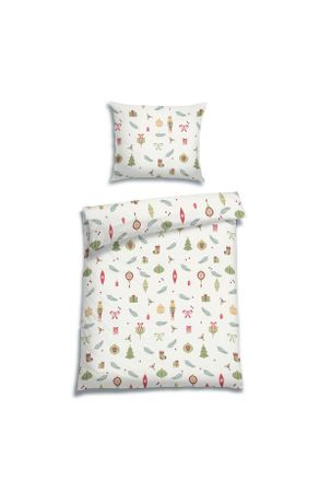 FLORELLA Bettw&auml;sche, Wei&szlig;, Textil, Weihnachten, 140x200 cm, pflegeleicht, atmungsaktiv, hautfreundlich, angenehm w&auml;rmend, schadstoffgepr&uuml;ft, Heimtextilien, Bet