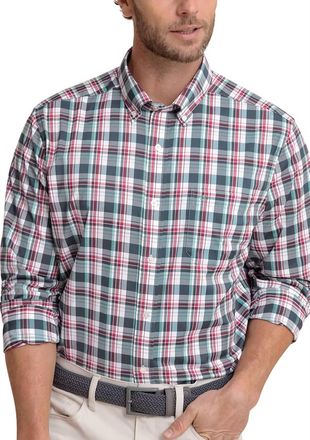 Southern Tide Breakwater Plaid Brrr&deg; Intercoastal Sport Shirt In Dress Blue
