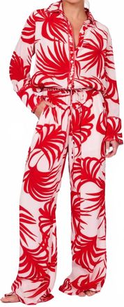 Sabrina Crippa Dominique Wide Leg Pants In Red