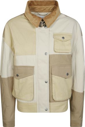 Isabel Marant Risla-Gc Cropped Patchwork Corduroy Collar Jacket