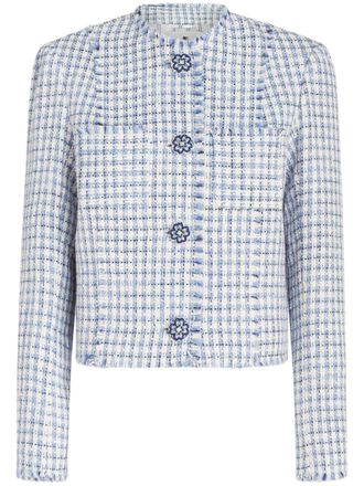 Etro Giacca girocollo in tweed - Blu
