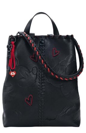 Desigual x Disney Mickey Mouse Medium Faux Leather Backpack in Black at Nordstrom