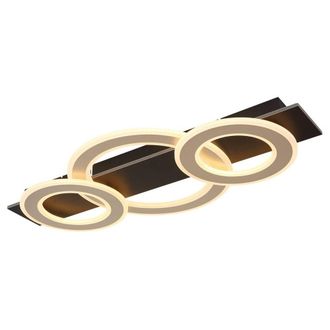Netlighting Jayden 3 Ring Semi Flush Ceiling Light Matt Black 3x LED 3000K