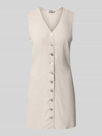 Only Tailliertes Freizeitkleid aus Viskose-Leinen-Mix Modell SIESTA in Sand Melange, Gr&ouml;&szlig;e XL