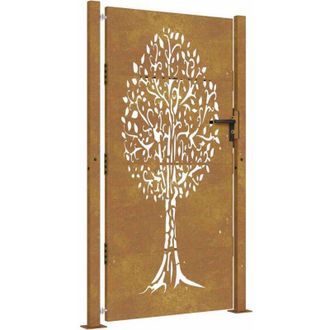 vidaXL Puerta De Jard&iacute;n Acero Corten Dise&ntilde;o &Aacute;rbol 105x205 Cm Vidaxl