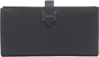 Herm&egrave;s Black Long Wallet (Bi-Fold) (Pre-Owned)
