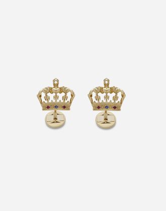 Dolce & Gabbana Royal Cufflinks 18-carat Yellow Gold, Sapphires, And Rubies - Man Cufflinks Gold Onesize