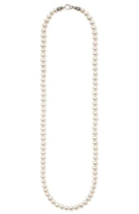 Lagos Luna Freshwater Pearl Necklace in Silver at Nordstrom