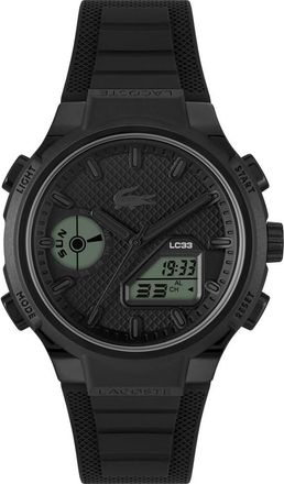 Lacoste LC33 Silicone Strap Watch, 45mm in Black at Nordstrom