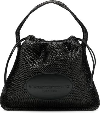 Alexander Wang Raffia Geweven Tassen met Leren Afwerking - Dames - Handtassen - Zwart - ONE Size - Tassen
