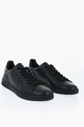 Dsquared2 Solid Color Leather BOXER Low Top Sneakers with Tone on Tone size 39