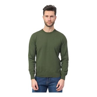 K-Way K-Way, Round-neck Knitwear, male, Green, Size: XL Green Sweater for Men