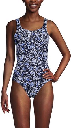 Lands End New SlenderSuit Carmela Underwire One Piece Swimsuit in Navy Meadow Floral at Nordstrom, Size 10