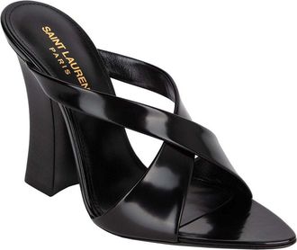 Saint Laurent Womens Leather Eva Mules (Authentic Pre-Loved)