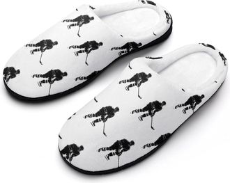 Generic Ice Hockey Player Printed Mens Slippers Comfortable And Non-slip Cotton Slipper Shoe for House