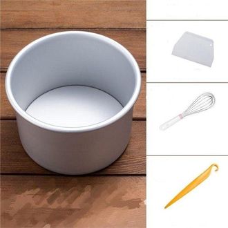 OEM Molde Profesional Para Pastel Chiffon Anodizado Con Base Desmontable, Redondo, Plateado, 4 Pulgadas, 4 Pulgadas