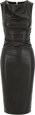 Patrizia Pepe Dark Green Faux Leather Midi Dress