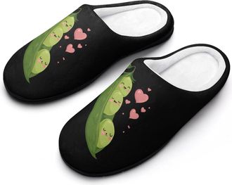 Generic Sweet Pea in Pod Mens Slippers Comfortable And Non-slip Cotton Slipper Shoe for House