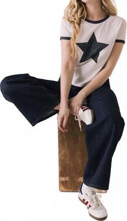 Chaser Classic Star Vintage Ringer Tee With Star Print In White
