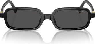 Miu Miu 0mu 11zs Rectangular Black Acetate Sunglasses