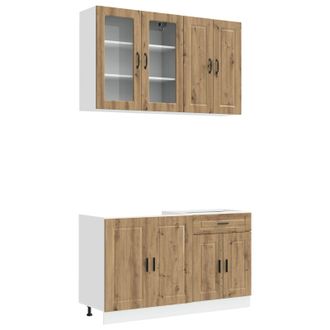 vidaXL Unidad De Cocina Porto 4 Uds. Roble Artisan Vidaxl