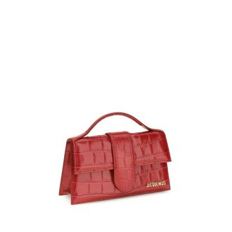 Jacquemus Crocodile-Embossed Calf Leather Top Handle Bag - Red