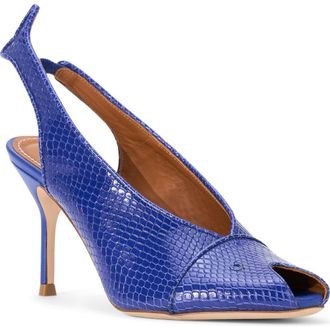 Staud Cleo Fish Peep Toe Slingback Pump in Cobalt at Nordstrom, Size 10Us