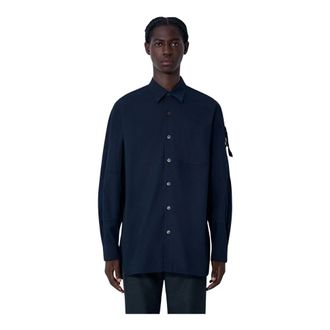 Dries Van Noten Katoenen Poplin Button-Down Overhemd - Heren - Casual Overhemden - Blauw - M - Katoen - Overhemden