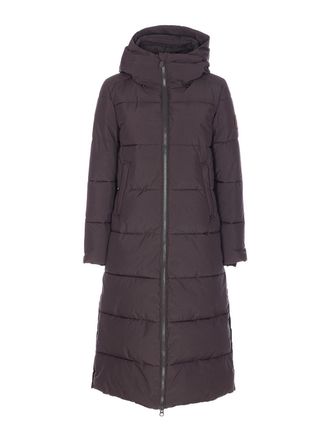 Save The Duck Brown Black Long Down Jacket