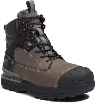 Timberland Boondock Ultralight CSA 6 Composite Toe Waterproof Work Boot in Medium Grey Fullgrain Black at Nordstrom, Size 11.5