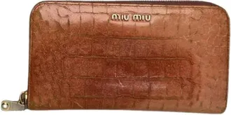 Miu Miu Pre-owned Wallets, female, Orange, Size: ONE SIZE Pre-owned Leather Wallet