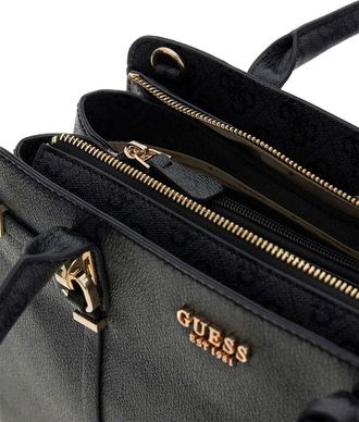 Guess Womens Satchel Bag Coal Logo Polyurethane - Satchel-Bags