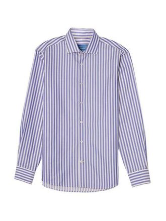 Robert Talbott Reynolds Contemporary Multi Stripe Twill Shirt in Blue Multi at Nordstrom, Size 18.5