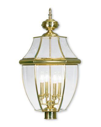 Livex Lighting Livex Monterey 4-Light PB Outdoor Post Lantern