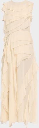 Altuzarra Gigi Sleeveless Ruffled Silk Maxi Dress