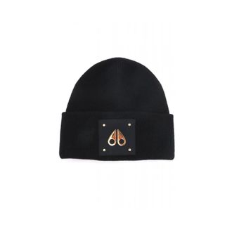 Moose Knuckles Accessoires, unisex, Zwart, ONE Size, Wol, Logo Beanie