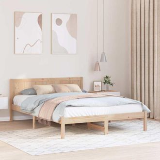 vidaXL Estructura De Cama Marr&oacute;n 150 X 200 Cm Madera Maciza De Pino Vidaxl