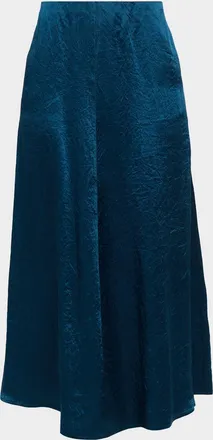 Eileen Fisher Crinkled Satin Maxi Skirt
