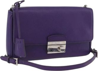 Prada Pre-owned Cross Body Bags, female, Purple, Size: ONE SIZE Pre-owned Vintage Shoulder Bag